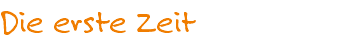 Die erste Zeit